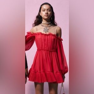 Giambattista Valli H&M Red Tulle midi dress-NWT
